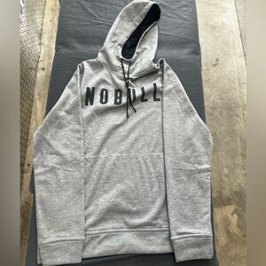 NOBULL Heather Gray Pullover Hoodie with Black Logo
